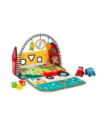 Baby Einstein Farm Explorers Busy Barnyard 4-in-1 Musical Activity Gym, with Shape Sorter, Ages 0 Months to 4+ Years