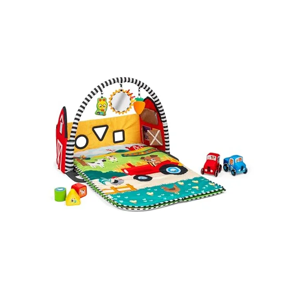 Baby Einstein Farm Explorers Busy Barnyard 4-in-1 Musical Activity Gym, with Shape Sorter, Ages 0 Months to 4+ Years