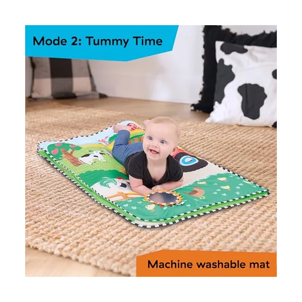 Baby Einstein Farm Explorers Busy Barnyard 4-in-1 Musical Activity Gym, with Shape Sorter, Ages 0 Months to 4+ Years