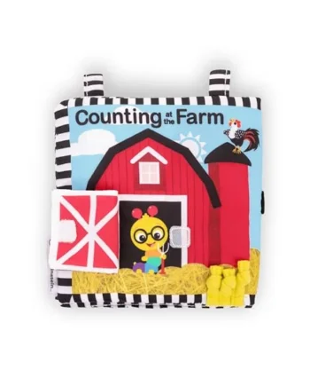 Baby Einstein Farm Explorers Counting at The Farm Soft Activity Book, Multisensory, for Tummy Time, Ages 0+ Months