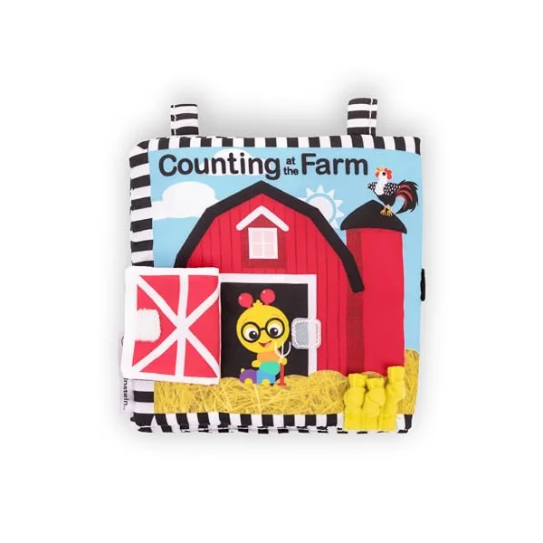 Baby Einstein Farm Explorers Counting at The Farm Soft Activity Book, Multisensory, for Tummy Time, Ages 0+ Months