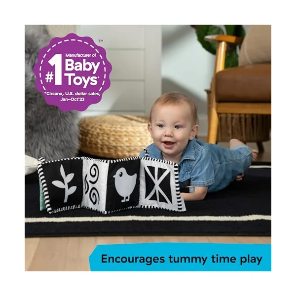 Baby Einstein Farm Explorers Counting at The Farm Soft Activity Book, Multisensory, for Tummy Time, Ages 0+ Months