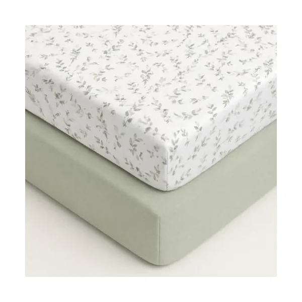 Baby Elegance Cot Bed Sheets, 120 x 60 cm Fitted, 2-Pack (Into the Wild) | Machine Washable, Ultra-Soft & Breathable Cotton, Premium-Quality Jersey, Hypoallergenic, Durable Quality, Includes 2 Sheets