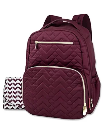Baby Essentials Fisher-Price Signature Morgan Backpack Diaper Bag with Changing Pad, Stroller Clips, Laptop Compartment
