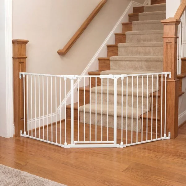 Baby Gate for Stairs Doorways 3-Panel Hardware-Mounted Safety Pet Gate