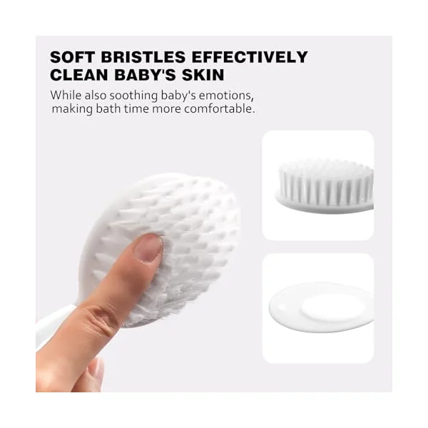 Baby Grooming Kit Newborn,Infant Safety Care Set with Hair Brush Comb Nail Clipper, Baby Essentials for Newborn,5 Pcs, Write