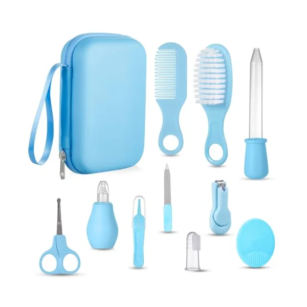 Baby Healthcare and Grooming Kit, Lictin 12PCS Nursery Care,Nail Clippers | Newborn Safety Health Care Set with Hair Brush,Comb,Nail Clippers and More for Newborn Infant Toddlers Baby Boys