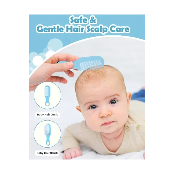 Baby Healthcare and Grooming Kit, Lictin 12PCS Nursery Care,Nail Clippers | Newborn Safety Health Care Set with Hair Brush,Comb,Nail Clippers and More for Newborn Infant Toddlers Baby Boys