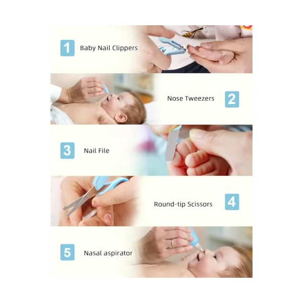 Baby Healthcare and Grooming Kit, Lictin 12PCS Nursery Care,Nail Clippers | Newborn Safety Health Care Set with Hair Brush,Comb,Nail Clippers and More for Newborn Infant Toddlers Baby Boys