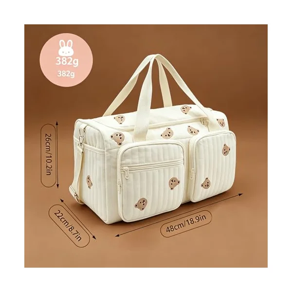 Baby Hospital Bag Cotton Baby Changing Bag Soft Maternity-Bag Lightweight Essentials Nappy Bags for Mum Travel Diaper-Bag Backpack Nappy-Bags Organiser with Shoulder Strap