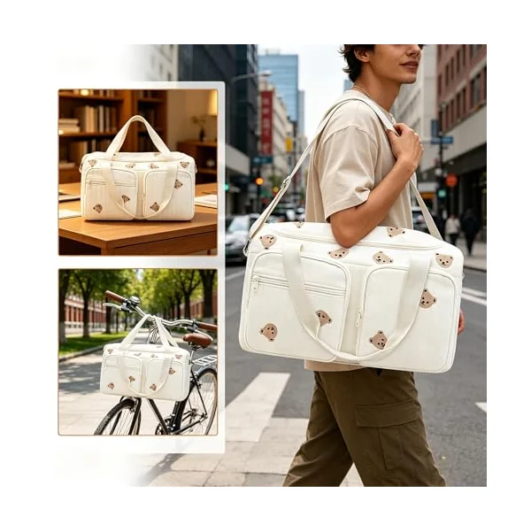 Baby Hospital Bag Cotton Baby Changing Bag Soft Maternity-Bag Lightweight Essentials Nappy Bags for Mum Travel Diaper-Bag Backpack Nappy-Bags Organiser with Shoulder Strap