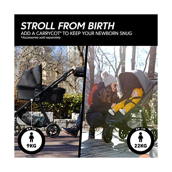 Baby Jogger City Mini GT2 All-Terrain Pushchair | Lightweight, Foldable Stroller | Opulent Black
