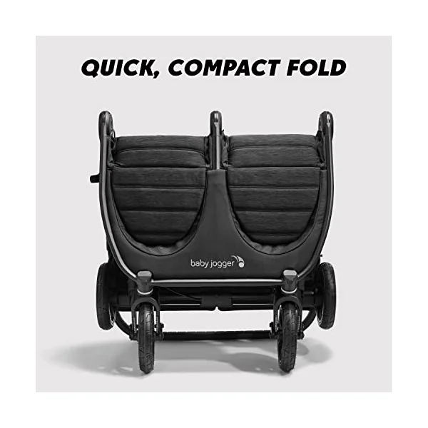 Baby Jogger City Mini GT2 Double All-Terrain Double Pushchair | Lightweight, Foldable Stroller | Opulent Black