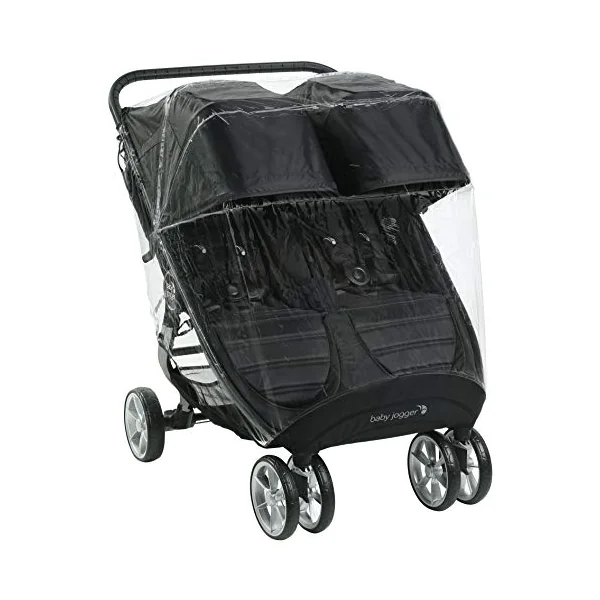 Baby Jogger City Mini GT2 Double All-Terrain Pushchair with Weather Shield Rain Cover | Opulent Black