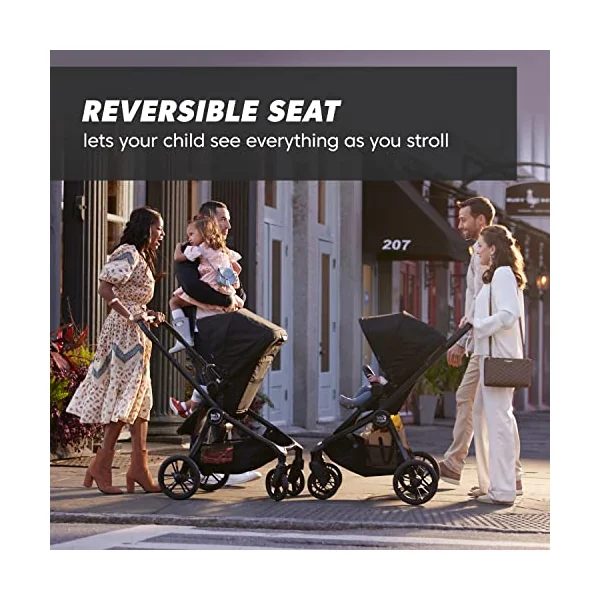 Baby Jogger City Sights Compact Reversible Stroller | Foldable, Lightweight Pushchair | Belly Bar Included | Rich Black