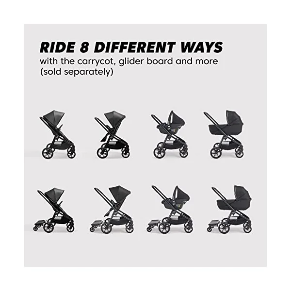 Baby Jogger City Sights Compact Reversible Stroller | Foldable, Lightweight Pushchair | Belly Bar Included | Rich Black