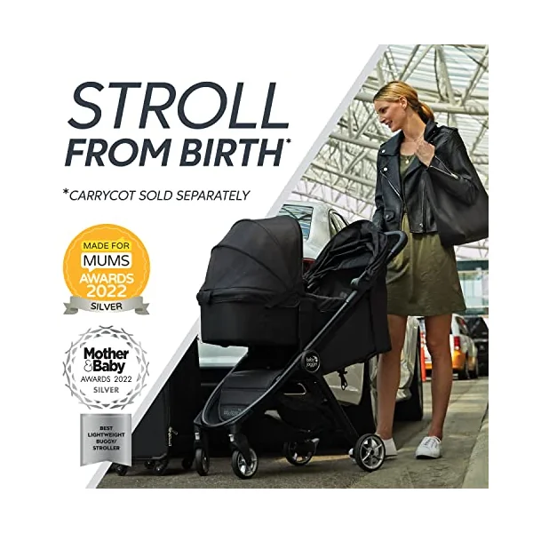 Baby Jogger City Tour 2 Travel Stroller | Ultra-Lightweight, Foldable & Compact Pushchair Buggy | Pitch Black