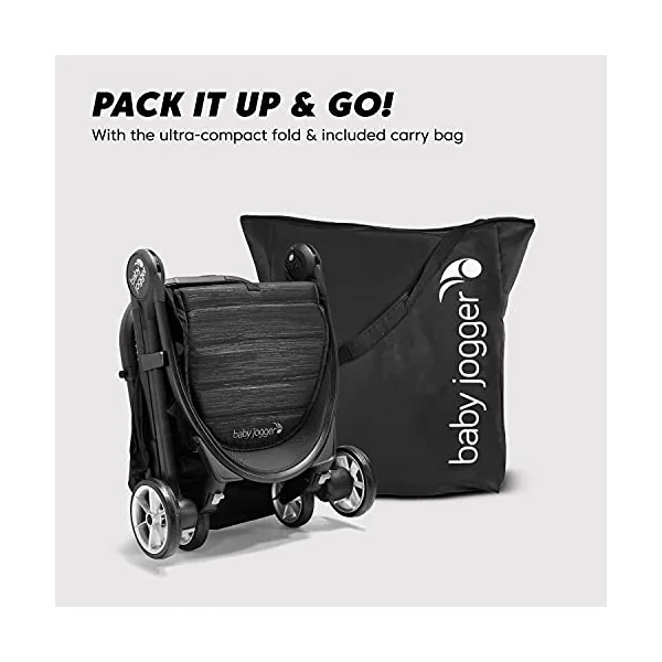 Baby Jogger City Tour 2 Travel Stroller | Ultra-Lightweight, Foldable & Compact Pushchair Buggy | Pitch Black