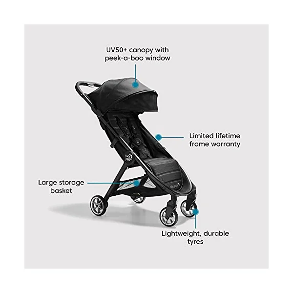 Baby Jogger City Tour 2 Travel Stroller | Ultra-Lightweight, Foldable & Compact Pushchair Buggy | Shadow Grey