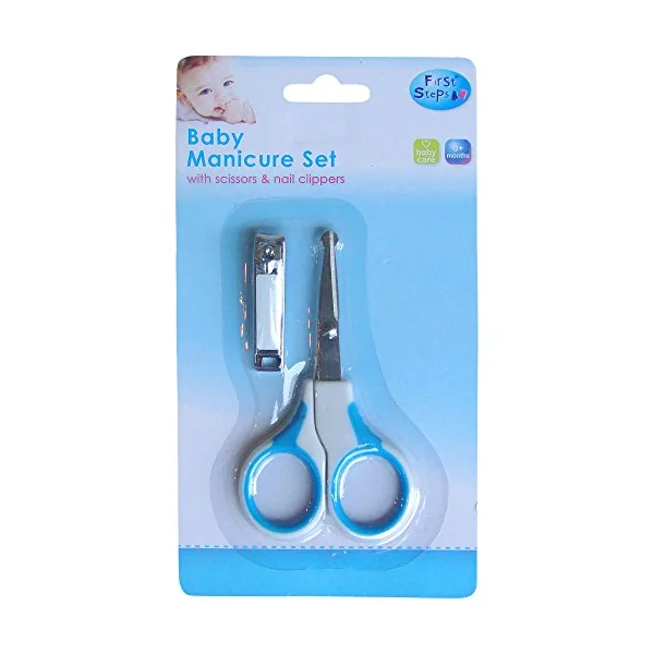 Baby Manicure Set with Scissors and Nail Clippers (Blue)