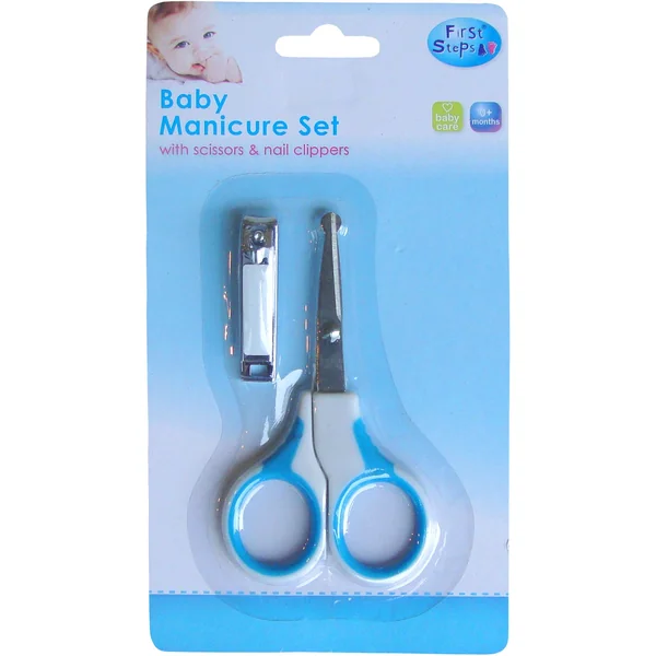 Baby Manicure Set with Scissors and Nail Clippers (Blue)