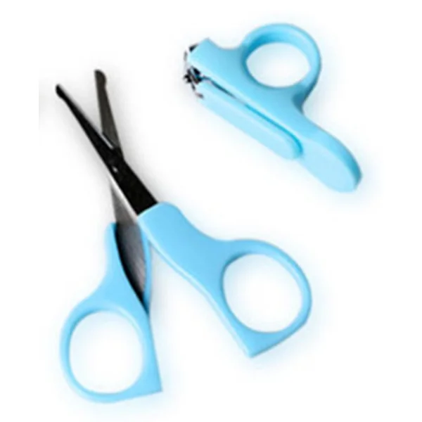 Baby Nail Clippers Set with Scissors 2 Piece Safety Suit, Grooming Kit for Girls and Boys, Newborn, Infant and Toddler (Blue)
