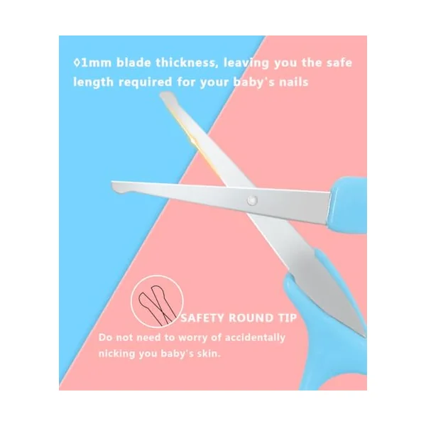 Baby Nail Kit, 4-in-1 Baby Nail Care Set with Clear Case, Includes Baby Scissors with Round Tips, Nail Clippers, Nail File & Tweezers for Newborns and Infants - Gentle Baby Manicure Tool