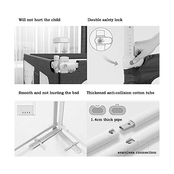 Baby Playpen Baby Bed Rail Guard, Bed Bumpers Lifting Design Safety Guard For Kids Child Toddlers 75-92cm Adjustable Toy (Size : 1.5m)