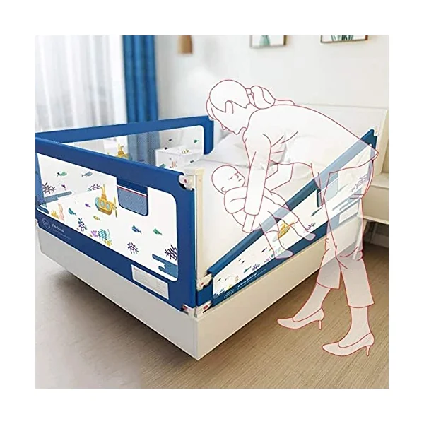 Baby Playpen Baby Bed Rail Guard Queen, Extra Wide Extra Tall Bed Rail Safety Fall Protection Bumper Guard for Toddlers Kids Children 75-92cm Adjustable Toy (Size : 1.5m)