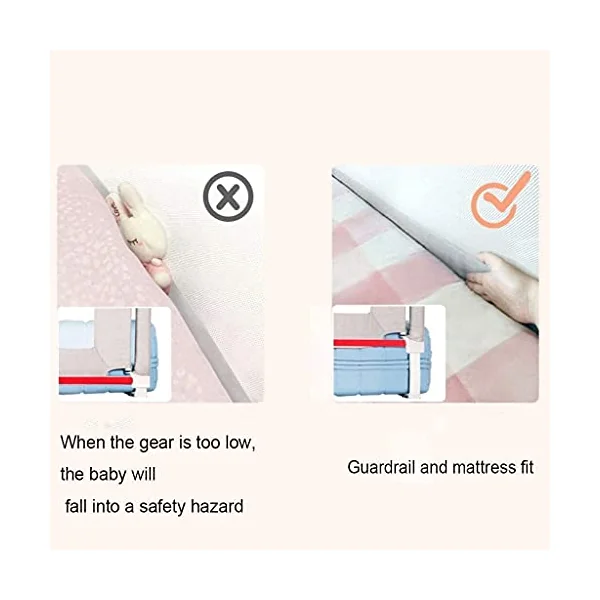 Baby Playpen Bed Rail for Toddlers Crib Guardrail Vertical Lift Bed Guardrail Safety Fence Safe Sleep Baby Crib Rail Child Anti-fall Bed Guardrail Anti-collision Anti-drop Toy (Siz