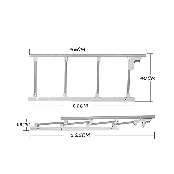 Baby Playpen Bed Rail Guard Safety Guardrail Disabled Compact Stainless Steel Bedside Handrail Easy to Assemble Toy (Size : 96x40cm)
