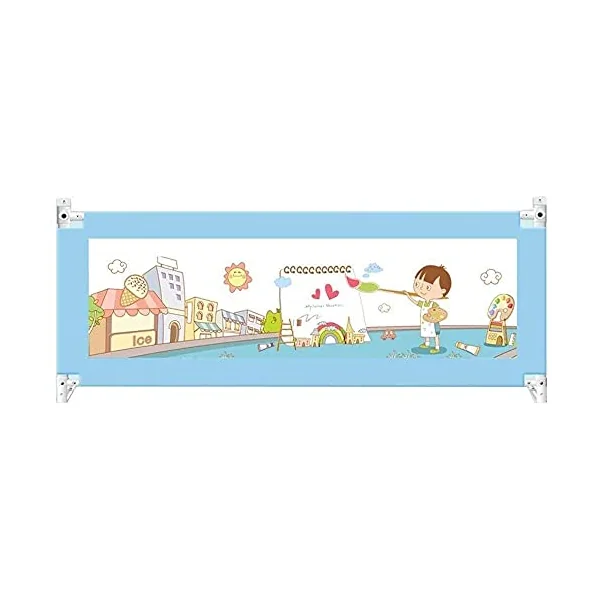 Baby Playpen Kids Bed Rail Guard, Extra Large Bed Rail Height Adjustable Safety Guard For Toddlers Kids Children Toy (Color : Blue, Size : 2.2m)