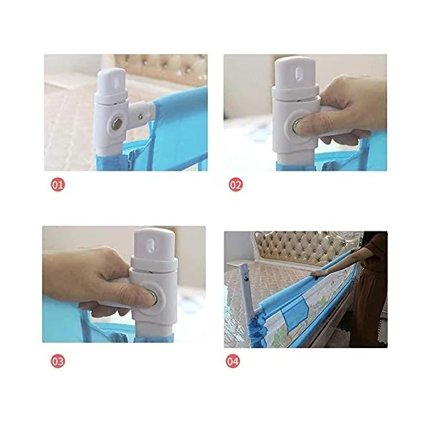 Baby Playpen Kids Bed Rail Guard, Extra Large Bed Rail Height Adjustable Safety Guard For Toddlers Kids Children Toy (Color : Blue, Size : 2.2m)