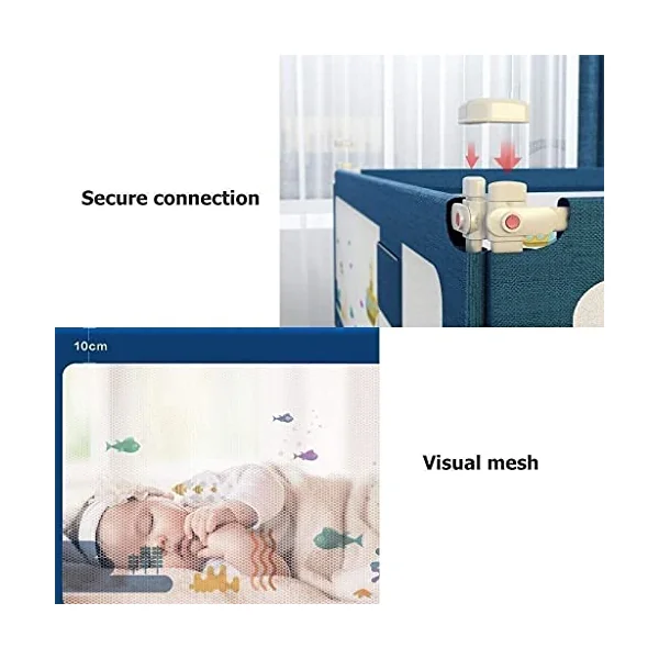Baby Playpen Kids Bed Railing Portable Bed Rail Height Adjustable Safety Guard For Toddlers Kids Children 75-92cm Adjustable Toy (Size : 200cm)
