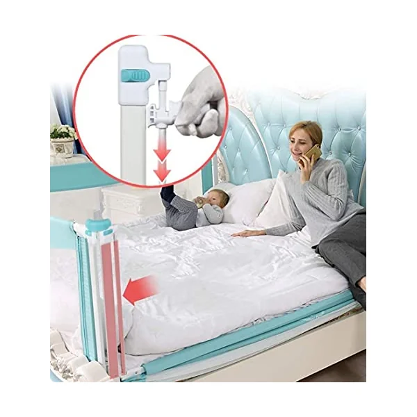 Baby Playpen Safety Guardrail Bed Support Rail Safety Cot Bed Vertical Lift Extra Long Guard for Toddlers Toy (Size : 150cm)