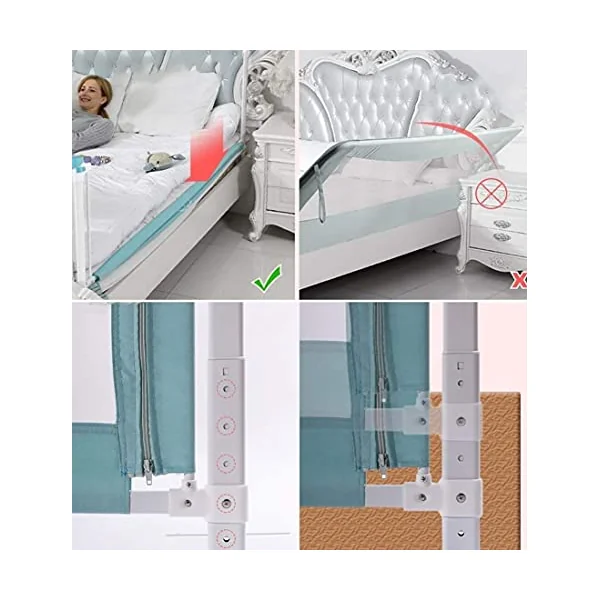 Baby Playpen Safety Guardrail Bed Support Rail Safety Cot Bed Vertical Lift Extra Long Guard for Toddlers Toy (Size : 150cm)