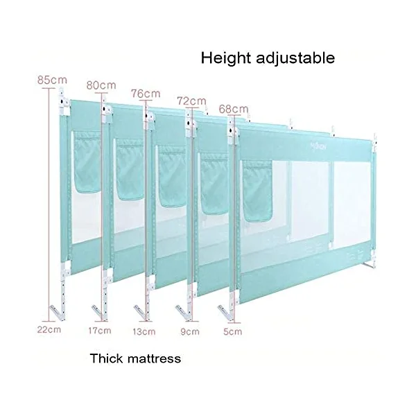 Baby Playpen Vertical Lift Toddlers Safety Bed Rail Children Bed Guard with NBR Foam Anti-collision Anti-drop Toy (Size : 180cm)