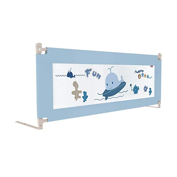 Baby Playpen,baby Fence Safety Guardrail Bed Guardrail Lifting Anti-fall Bed Guardrail Bed Baffle Bed Universal (Size:Blue-150CM)