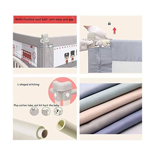 Baby Playpen,baby Fence Safety Guardrail Bed Guardrail Lifting Anti-fall Bed Guardrail Bed Baffle Bed Universal (Size:Blue-150CM)