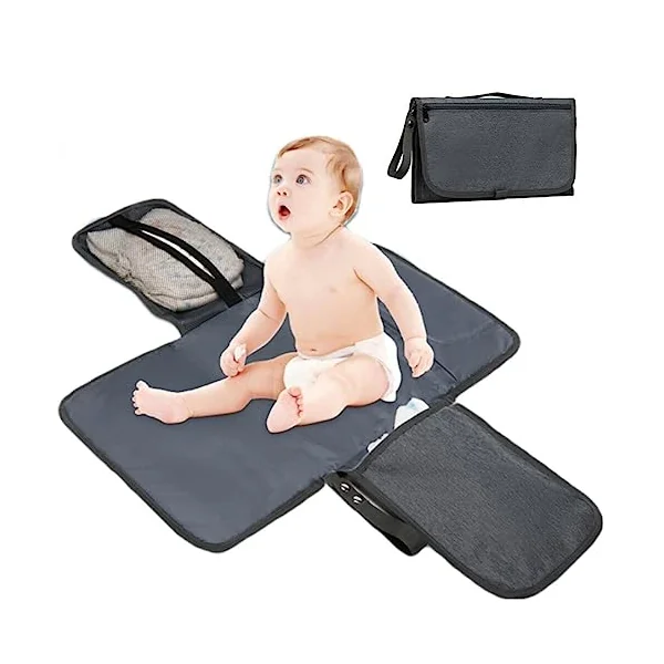 Baby Portable Changing Mats Waterproof Foldable Diaper Pad Travel Nappy Change Mat with Pockets for Home Outside