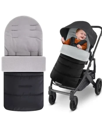 Baby Pram Footmuffs, Footmuff for Pushchair Universal - Cosy Toes, Waterproof and Windproof Pram Liner Footmuff, Soft & Comfortable Warm Grey Thick Cotton Pad Toddler Foot Muff Fit