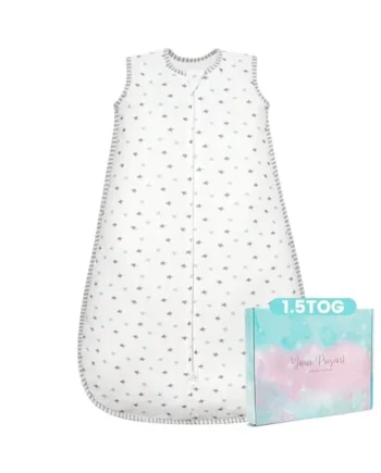 Baby Sleeping Bag 1.5 Tog - Cotton Winter Sleeping Bag Baby 6-12 Months Quilted Sleep Sack, Soft Warm Toddler Sleep Bag for Boys Girls Essentials, Star