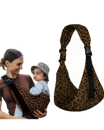 Baby Sling Carrier, Adjustable Baby Carrier Portable Baby Wrap Carrier Leopard Print Comfortable Baby Sling with Thick Shoulder Straps Ergonomic Baby Carrier for Newborn 6-36 Months