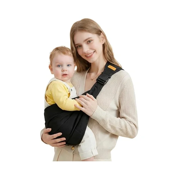 Baby Sling Carrier, Toddler Carrier with Adjustable Shoulder Straps | Half Wrapped Toddler Sling Carrier, Adjustable Shoulder Straps, Portable and Foldable, Newborns to Children 3-36 Months