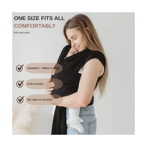 Baby Sling Wrap Newborn to Toddler Carrier, Stretchy Baby Wraps - Baby Sling Safety Tested, Hands-Free Baby Wrap Carrier, Newborn Sling - Baby Carrier