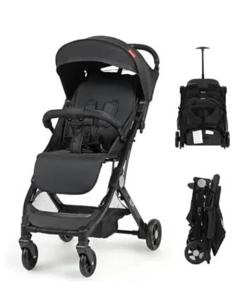 Baby Stroller FoldableTravel Pram Pushchair with Adjustable Seat | 5-point harness, storage basket, adjustable canopy and 360-degree front wheels for travel and daily use,7.2kg