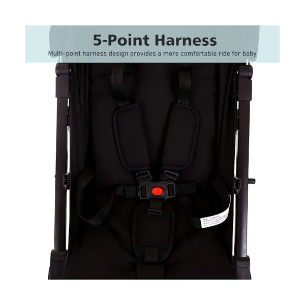 Baby Stroller FoldableTravel Pram Pushchair with Adjustable Seat | 5-point harness, storage basket, adjustable canopy and 360-degree front wheels for travel and daily use,7.2kg