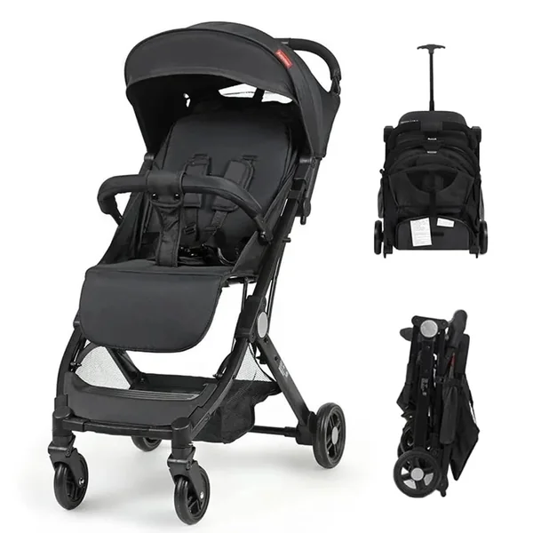 Baby Stroller FoldableTravel Pram Pushchair with Adjustable Seat | 5-point harness, storage basket, adjustable canopy and 360-degree front wheels for travel and daily use,7.2kg