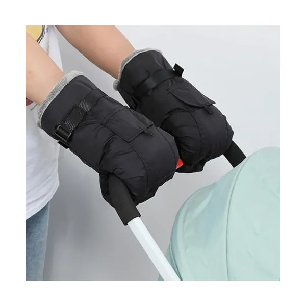 Baby Strollers Hand Muffs Soft Thick Fleece Lined Hand Warmer Windproof Comfortable Pushchair Gloves for Winter Comfort