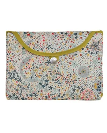 Baby Travel Changing Mat - Waterproof Safe Material for Baby's Skin - Portable Nappy Mat with Multicoloured Stars by the French Brand LUCIOLE ET CIE- PREMIUM QUALITY - BIRTH GIFT